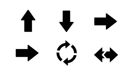 Essential navigation arrow symbols for web design, UI, presentations, and diagrams, easy to use and customize