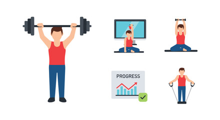 Achieve fitness goals with diverse exercise routines and track progress for a healthy lifestyle journey