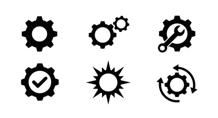 Streamline your workflow with these adaptable gear icons for engineering, automation and system integrations