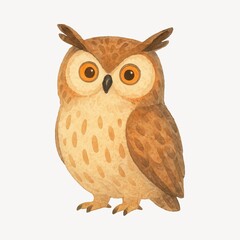 Obraz premium Watercolor owl illustration art