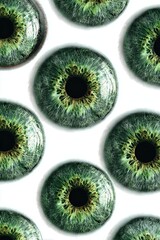 Many Realistic Human Eyes With