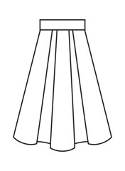 ロングスカート、洋服、ファッション、コーディネート、おしゃれ関連のイラスト