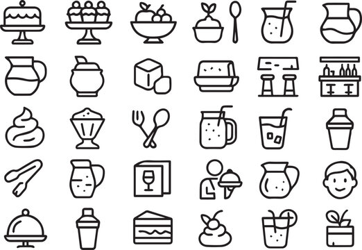 Food and Drink Line Icons Collection