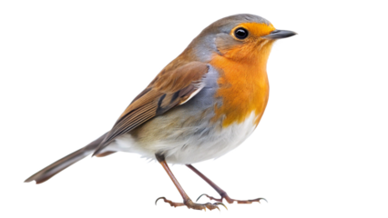 european robin isolated on white background