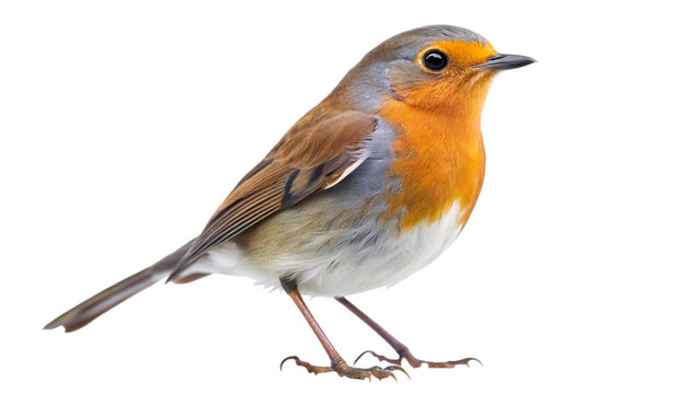 european robin isolated on white background - Powered by Adobe