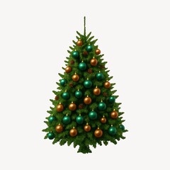 Fototapeta premium Festive Christmas tree with ornaments.