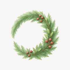 Elegant evergreen holiday wreath design.