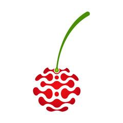 Tech cherry digital logo design icon. Cherry connection logo