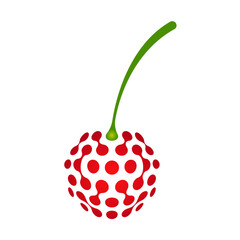 Tech cherry digital logo design icon. Cherry connection logo