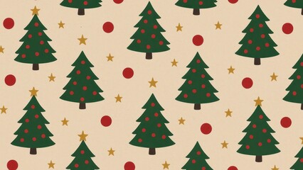 Obraz premium Festive trees pattern desktop wallpaper