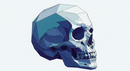 Low Poly Geometric Skull Design Abstract Art Illustration