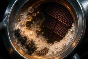 Diesel Oxidation Catalyst Cleaning with Chemical Foam, Ultra-Realistic 8K Render