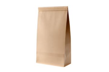 Plain brown paper bag with folded top for packaging