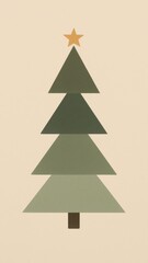 Fototapeta premium Minimalist geometric Christmas tree mobile wallpaper