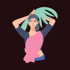 Strength in Simplicity: Village Woman Artwork in Bold Contrast