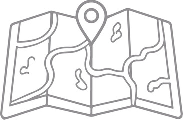 Continuous one line drawing of location pin. One line drawing illustration of GPS pin marker.

