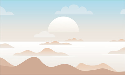 Minimalist Desert Landscape w...