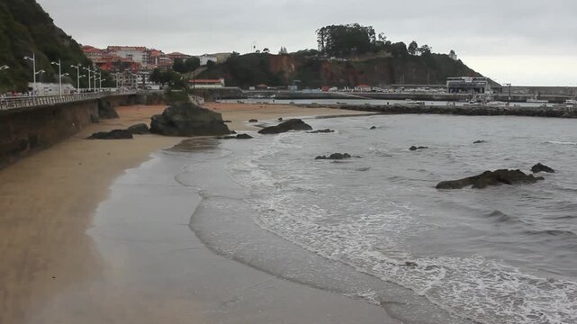 Candas in Asturias, under a grey sky