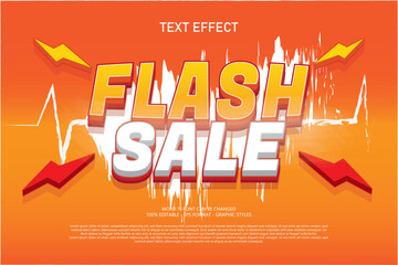 Flash Sale 3D Text Effect Vector Editable Bold Typography for Promotion and Marketing Design