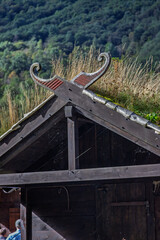 Viking hut in a viking village in Norway, Europe
