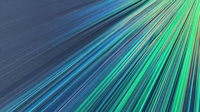 Vibrant Abstract Lines in Blue and Green Tones Creating Dynamic Motion and Energy in a Digital Art Background for Modern Visuals
