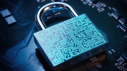 Digital padlock on circuit board background representing cybersecurity and data protection in a modern technology environment - Powered by Adobe