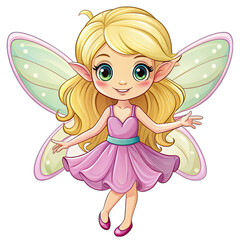 Cute Flying Fairy with Magic Wand