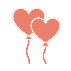 heart-shaped balloons color icon vector on a white background
Vector icon on a white background