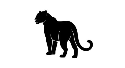 Powerful black panther silhouette for wildlife designs, animal logos, and conservation campaigns, embodying strength, elegance, and the beauty of nature