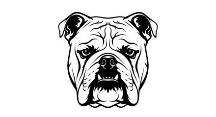 Bold bulldog face graphic captures powerful presence and loyal spirit perfect for branding and design projects