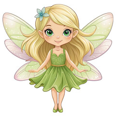 Cute Flying Fairy with Magic Wand