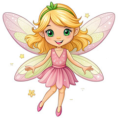 Cute Flying Fairy with Magic Wand