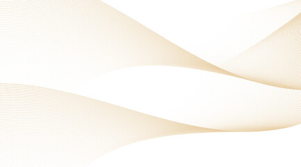 Golden wave lines create a flowing and smooth abstract background on a clean white surface, highlighting the gentle curves and intricate details of the design, with soft shadows
