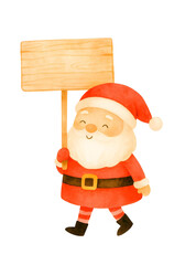 Obraz premium Watercolor Santa Claus | Cute Christmas Illustration Clipart for Holiday Cards and Winter Decor