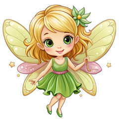 Adorable Little Girl Fairy in Pink Dress