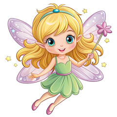 Adorable Little Girl Fairy in Pink Dress