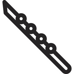 Black Outline Icon of a Stylized Baguette Bread on Transparent Background