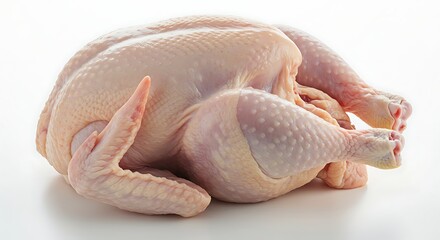 Raw chicken on white background fresh poultry for culinary and food concepts