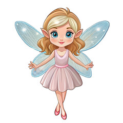 Adorable Little Girl Fairy in Pink Dress