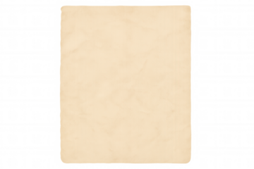 Vintage aged paper sheet blank parchment background with rough edges for old archival document design, transparent