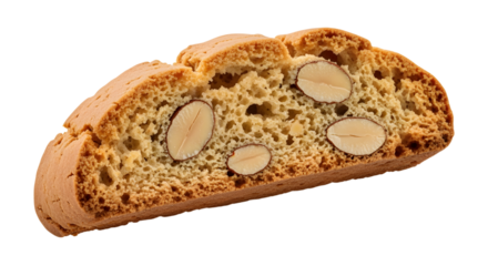 Delicious almond biscotti cookie with crunchy texture, perfect for dipping in coffee or tea