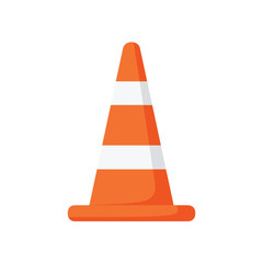 Traffic cone with orange and white stripes is a striking visual cue for road safety, construction, and transportationthemed concepts.