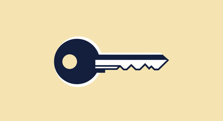 Simple blue key icon