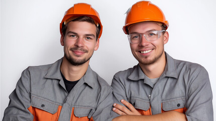 Positive Business Partners Standing Together on White Background