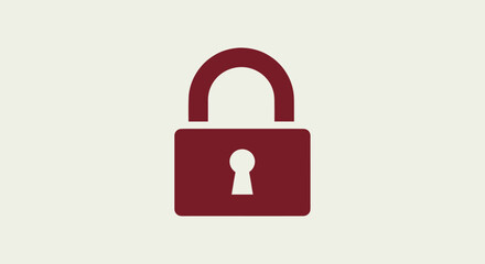 Burgundy padlock on cream