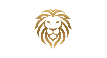 Golden simplified lion head