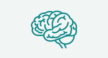 Teal brain outline