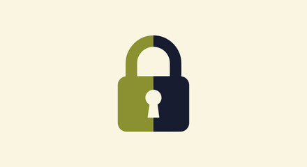Split colored padlock
