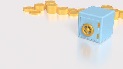 The Safe deposit box for Earn or Business concept 3d Rendering.