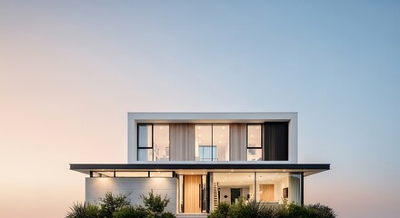 Contemporary residence design featuring minimalist architectural details